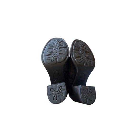 Born Womens Hazel Boot Pump Size 8.5 Block Heel Shootie Retro Kiltie Brown Suede - Picture 5 of 7